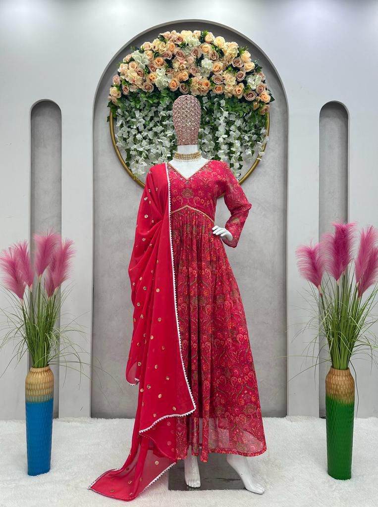 Festive Wear Pink Color Designer Hand Work Art Silk Gown